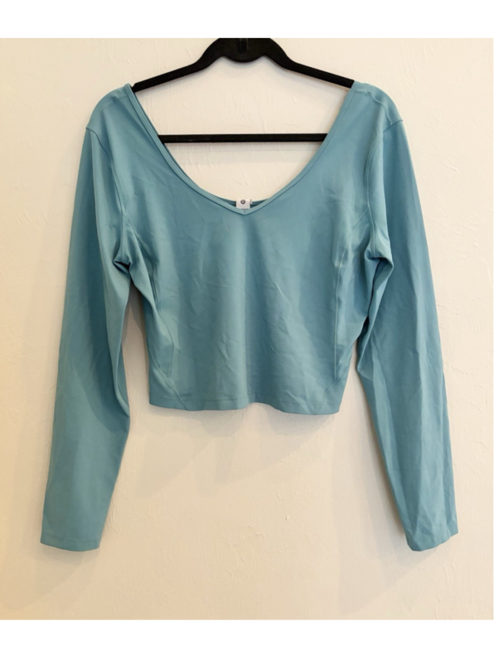Lululemon Align Long Sleeve Top Women’s Size 12 Teal Blue Cropped LW3IDUS Yoga